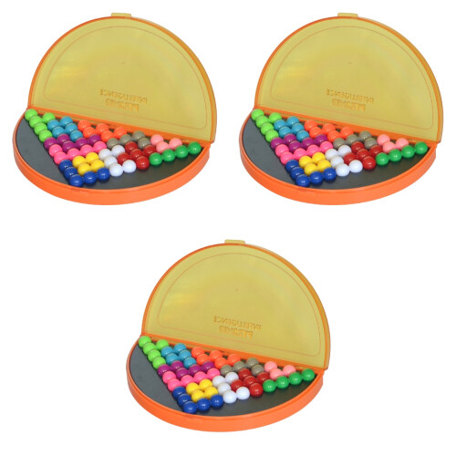 3Sets Pyramid Beads Toy Orange Logical Game for Kids Durable Material 2