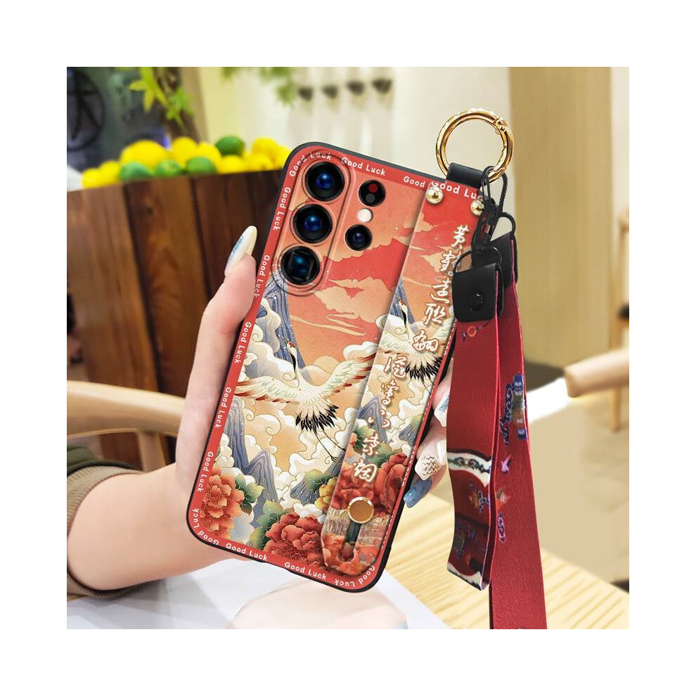 Phone Case For Samsung Galaxy S25 Ultra Â Soft Silicone, Waterproof, Shockproof, Wrist Strap & Kickstand, Anti-Knock, Chinese Style 9499224216778