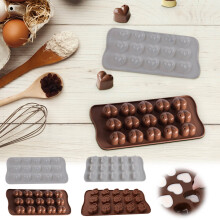 Molde de silicona con forma de corazón para chocolate, con 15 cavidades con hoyuelos, ideal para San Valentín, bodas y fiestas. Compatible con