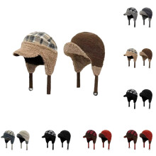 Muts met oorklappen en klep, dikke wintermuts tegen de kou, trappermuts, warme outdoormuts voor dames