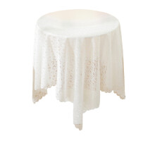 Weiße, quadratische Spitzentischdecke (89 x 89 cm), waschbar, Vintage-Häkeltischdecke für Couch-/Teetische – passend zu Wohnaccessoires