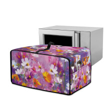 Daisy Print Toaster Oven Dust Cover, Anti-Scratch, Machine Washable, with Top Handle & Side Pocket – Fits 18.5"x14.5"x9", Compatible with Standard