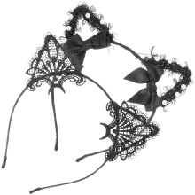 Black Cat Ears Headband with Lace for Women and Teens 2 pcs