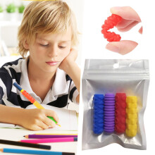 Opakovaně použitelné texturované úchyty na tužky (4 ks) pro umělce, teenagery a dospělé – senzorické hračky pro ADHD, autismus, úzkost