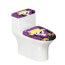 Protector de asiento de inodoro de bruja, fantasma y calabaza de Halloween. Juego de 2 piezas. Se adapta a todas las formas de inodoro.