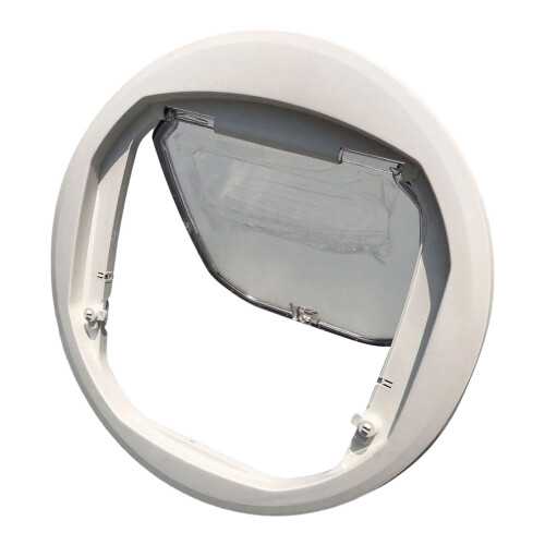 Clear Round Cat Door 11.8 Inch 4-Way Locking 1