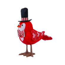 Handmade Cute Fabric Bird Ornament for Valentine's Day – Standing Figurine, Tabletop Centerpiece, Indoor Decor, Gift for Kids & Lovers, Compatible