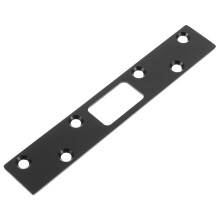 Plaque de gâche de porte en fer inoxydable avec vis pour usage résidentiel intensif, noire.
