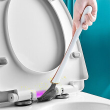 Silikon-Toilettenbürsten- und Halterset, flexibler Bürstenkopf, belüfteter Wandhalter – kompatibel mit Standardarmaturen