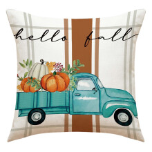 Herbstliche Kissenbezüge (45 x 45 cm) – Ahornblatt- und Kürbismotiv, weiches Leinen, für Couch, Sofa, Wohnzimmer, Schlafzimmer – Saisonale