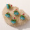 Christmas Tree Glass Crystal Beaded Charms 5 pcs 3