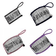 Conjunto de 4 Presilhas de Cabelo Banana Vintage com Pente Elástico para Cabelos Grossos, Finos e Cacheados, Ideal para Rabo de Cavalo e Cabelos em