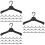 300Pcs Black Plastic Doll Clothes Hangers Mini Rack for Doll Wardrobe 8