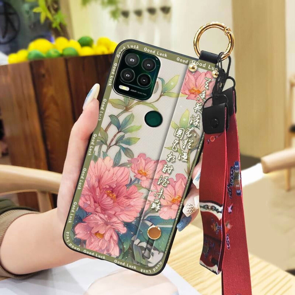 Moto G Stylus 5G Phone Case With Wrist Strap & Ring, Chinese Style Silicone Shockproof, Dirt-Resistant, Durable Back Cover 9482726255369