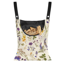 Floral Clothespin Storage Bag with Snap Buttons, 2-Piece Portable Organizer for Clothesline & Closet – Compatible with Standard Clothespins