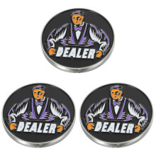 3St Duurzame Metalen Poker Game Chips Dealer Buttons Assorti Kleur