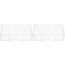 2St Huishoudelijke Poker Chip Organizer in Transparant, Compact Design