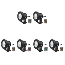 6Pcs High Brightness Black LED Pool Lamps with Adjustable Stand Rgb