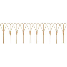 100Pcs Bamboo Fruit Picks Khaki Color Scissors Style for Appetizers