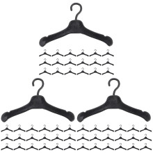 300Pcs Black Plastic Doll Clothes Hangers Mini Rack for Doll Wardrobe