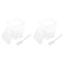 50Sets Elegant Clear Dessert Cup Sets with Lids and Spoons for Events
