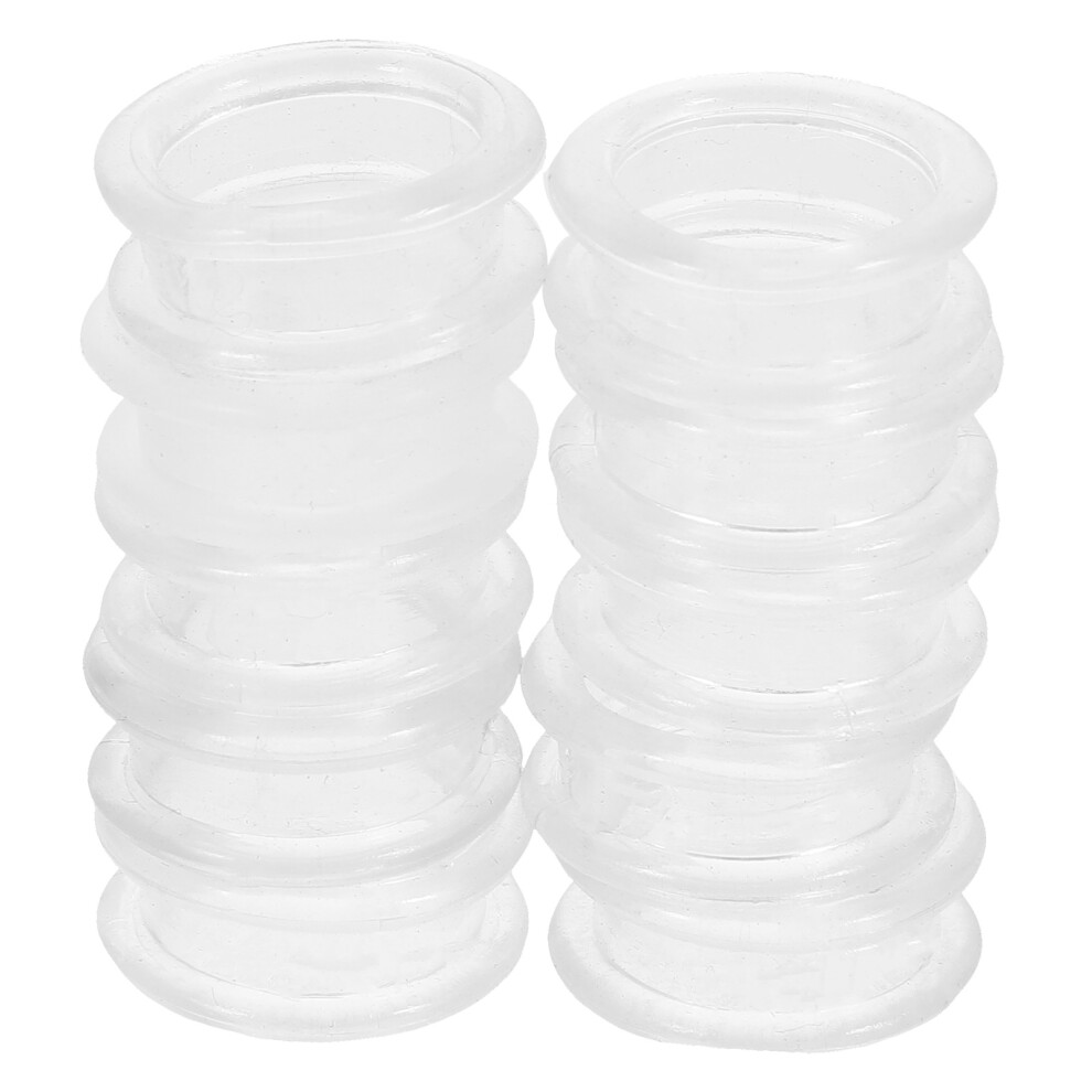 Villcase 10Pcs Durable Transparent Silicone Finger Rings For Grooming Scissors