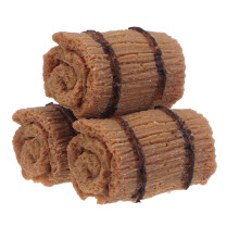 3Pcs Miniature Resin Hay Bales Rustic Cowboy Party Table Decor Brown