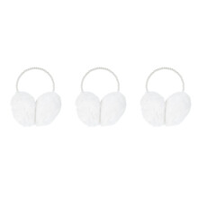 3Pcs Lovely White Plush Winter Ear Cover Ear Muff for Women