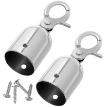 2St Rvs Touwstopper Met Haak Voor Dek En Buitenrailings