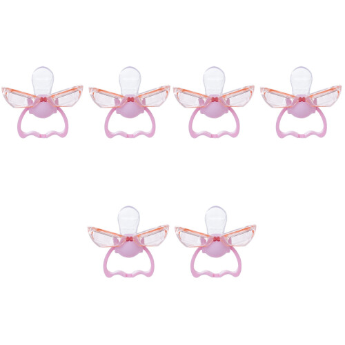 6Pièces Tétine Bébé Silicone Rose Sûr Facile D'entretien 2
