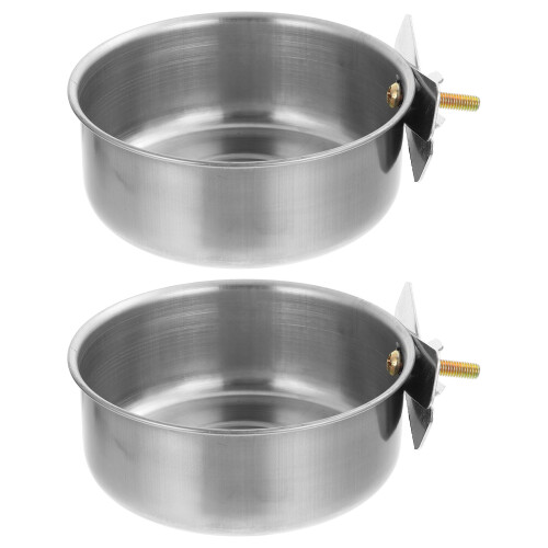 4Pièces Gamelles Acier Faciles À Installer Pour Perroquets