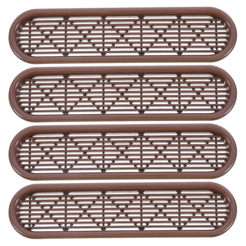 4Pcs Light Brown Plastic Louver Vents Durable Home Ventilation Covers