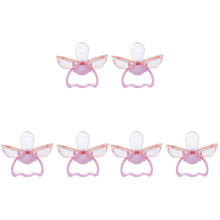 6Pièces Tétine Bébé Silicone Rose Sûr Facile D'entretien