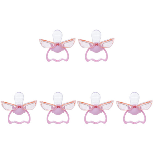 6Pièces Tétine Bébé Silicone Rose Sûr Facile D'entretien