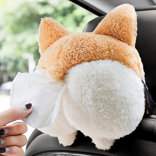 Γοητευτικό κάλυμμα κουτιού χαρτομάντιλων Corgi σε σχήμα οπίσθιου μαλακού σάκου