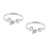 2Pcs Adjustable Silver Open Rings for Women Decoration 5