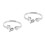 2Pcs Adjustable Silver Open Rings for Women Decoration 8