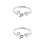 2Pcs Adjustable Silver Open Rings for Women Decoration 9