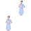 2Pcs Blue and Clinic Uniform Slim Fit Work Coat 3