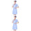 2Pcs Blue and Clinic Uniform Slim Fit Work Coat 5