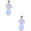 2Pcs Blue and Clinic Uniform Slim Fit Work Coat 6