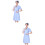 2Pcs Blue and Clinic Uniform Slim Fit Work Coat 7