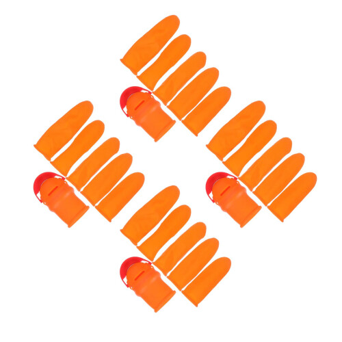 4Sets Lightweight ABS Garden Thumb Cutter Tool Orange Finger Separator