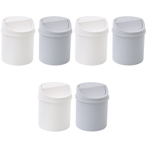 6Pcs Small Desktop Trash Cans Multi-Use Waste Bins for Home 2