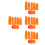 4Sets Lightweight ABS Garden Thumb Cutter Tool Orange Finger Separator 4
