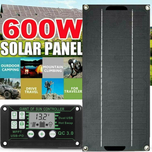 Κιτ ηλιακού πάνελ 600W Μπαταρία 18V Ελεγκτής φορτιστή Mppt 100A για αυτοκίνητο Rv 2