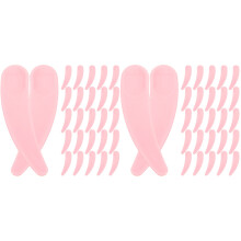 100Pcs Pink Curved Spatula Scoops for Skincare Makeup and Mixing