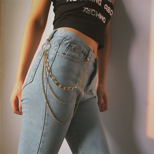 Vintage μακρύ μεταλλικό μπρελόκ με φούντα - Rock Jean μπρελόκ με κλιπ για γυναίκες 2