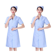 2Pcs Blue and Clinic Uniform Slim Fit Work Coat
