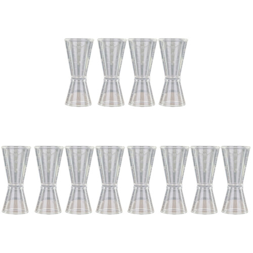 12Pcs Transparent Double-Head Measuring Cups Bar Tool Professional Use